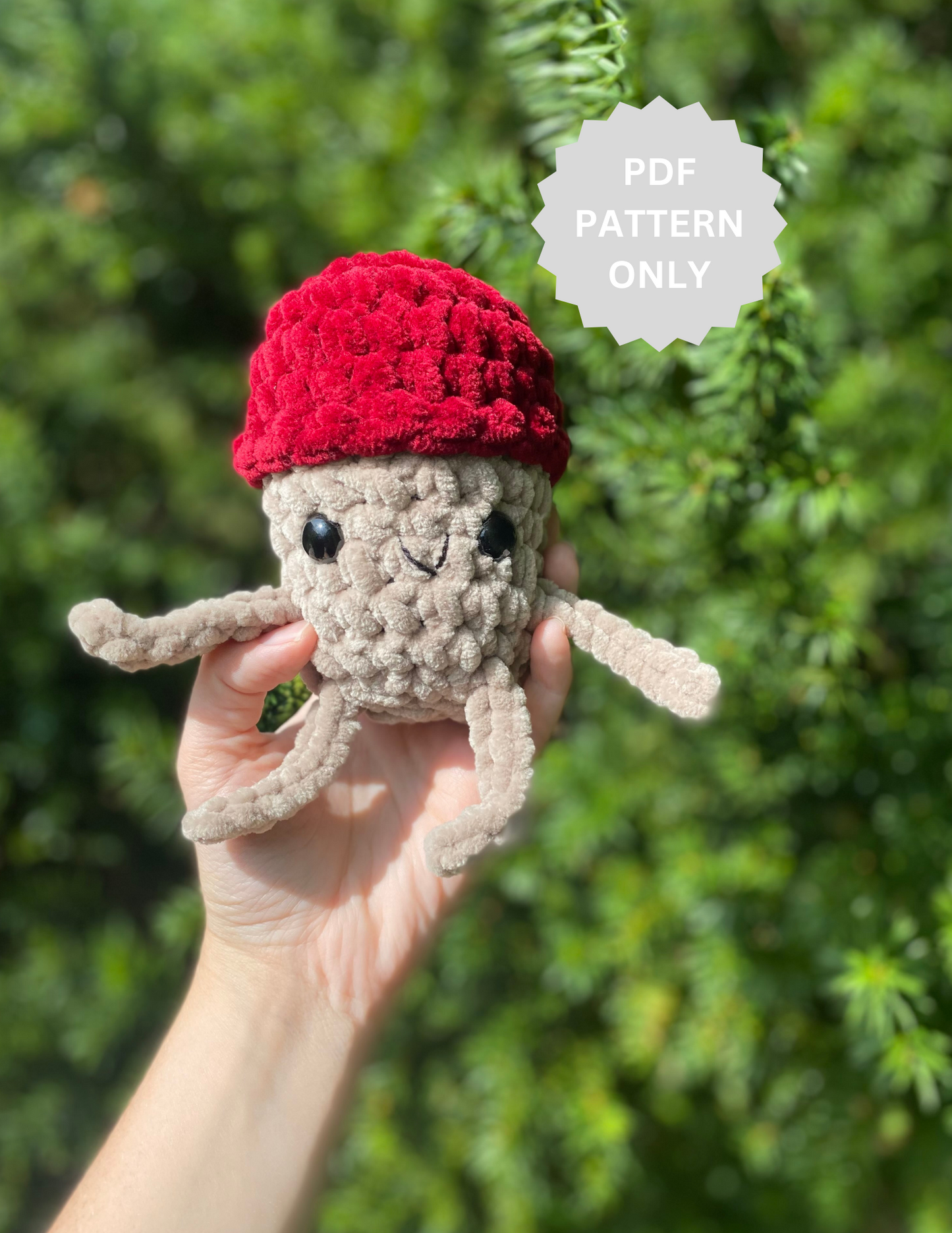 No Sew Leggy Mushroom Pattern (PDF)