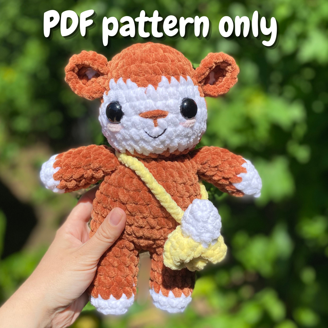 Monkey PDF Pattern(with banana purse)